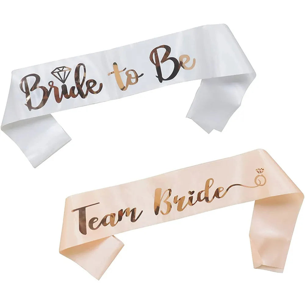 Rose Gold Hen Party Sash Set – Bride To Be & Team Bride Sashes