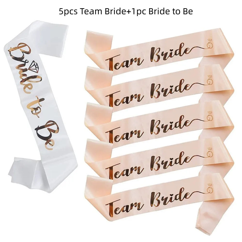 Rose Gold Hen Party Sash Set – Bride To Be & Team Bride Sashes