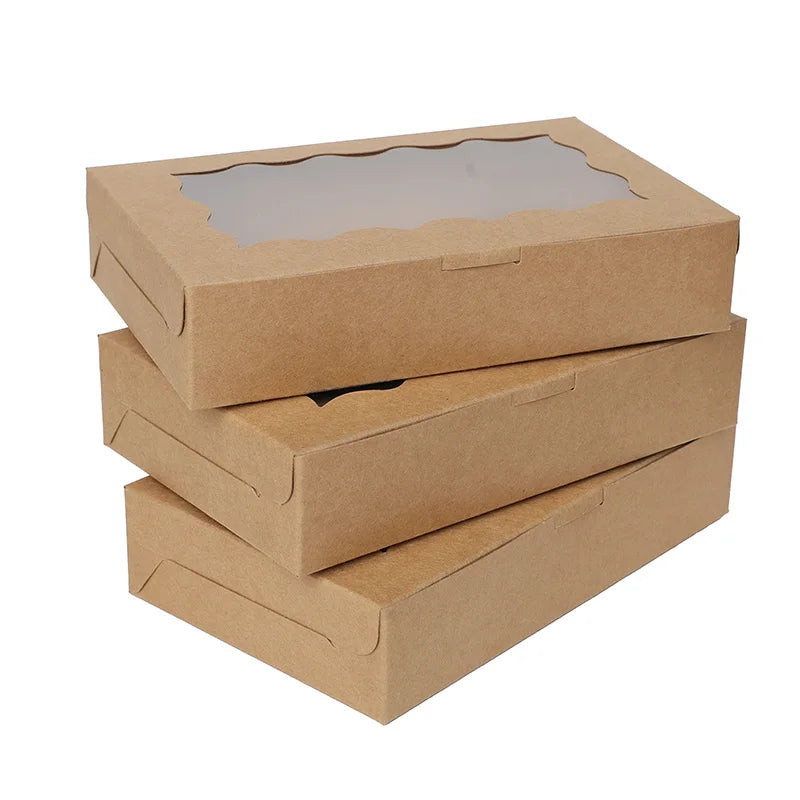 Kraft Window Gift Boxes — Candy, Cookie & Bakery Packaging (5, 10 or 20 Pack)