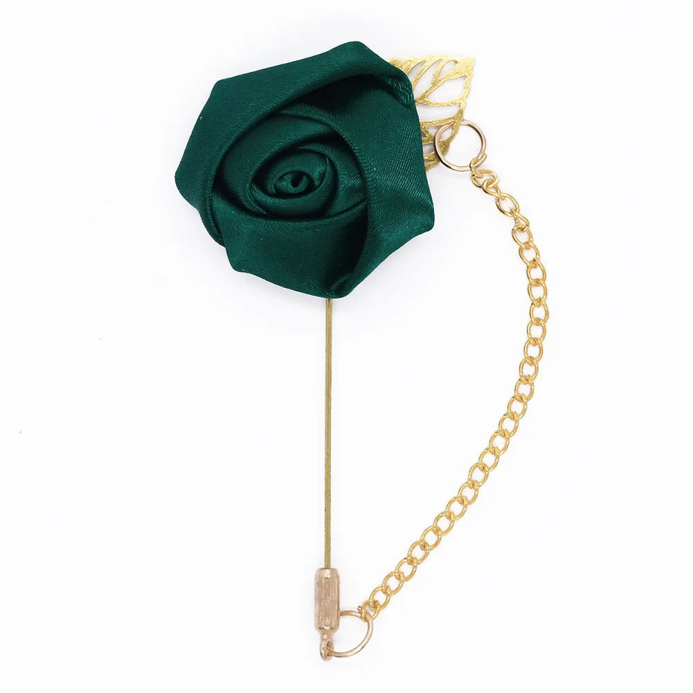 Burgundy Rose Boutonniere & Brooch