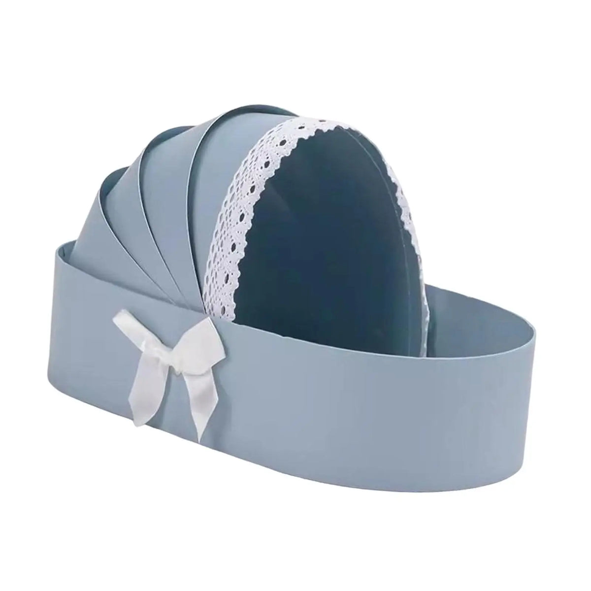 Baby Shower Cradle Floral Gift Box — Fillable Flower Basket for Baby Showers & Celebrations