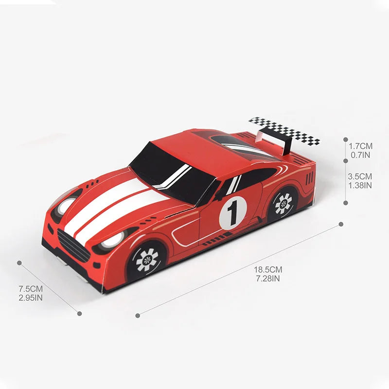Racing Car Theme Party Gift Boxes — Kids Birthday Favour Boxes (10, 20 or 30 Pack)