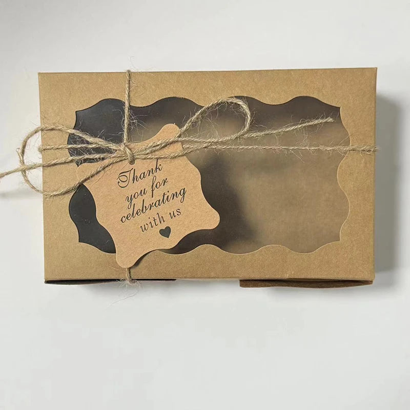 Kraft Paper Candy Favour Boxes — Window Design (10 or 20 Pack)