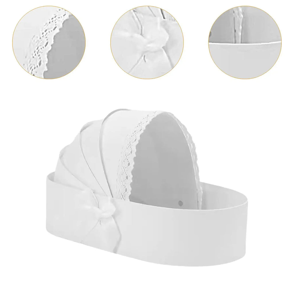 Baby Shower Cradle Floral Gift Box — Fillable Flower Basket for Baby Showers & Celebrations