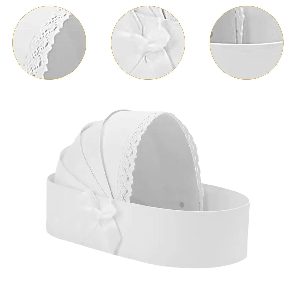 Baby Shower Cradle Floral Gift Box — Fillable Flower Basket for Baby Showers & Celebrations