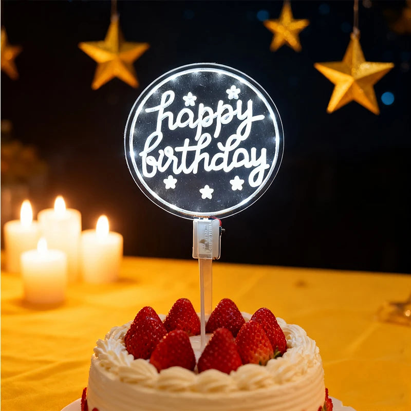 LED Happy Birthday Cake Topper | Light Up Party Decoration