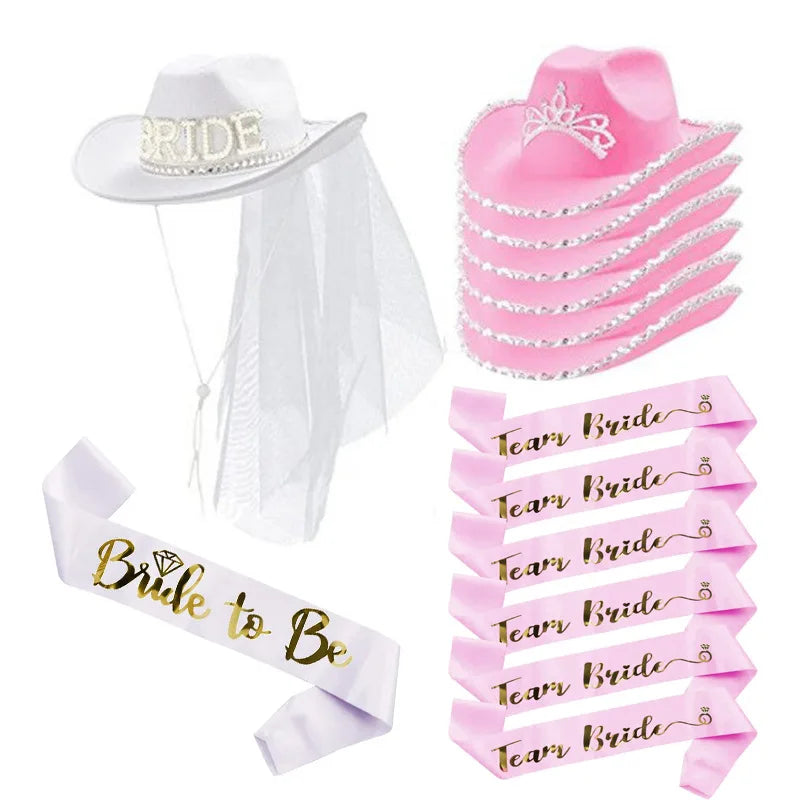 Bride to Be Satin Sash and Hat Set