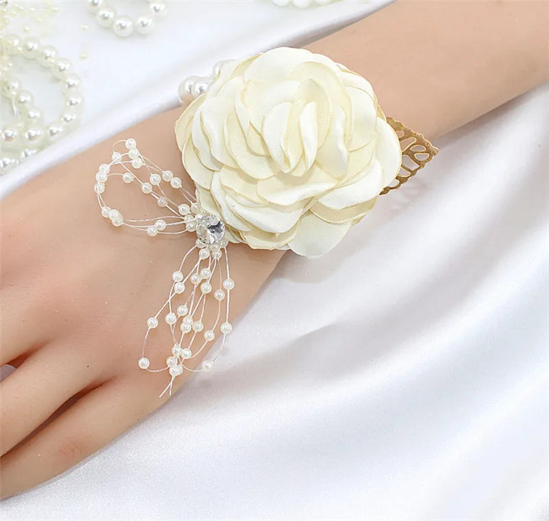 Bridesmaid Wrist Flower Corsage Bracelet