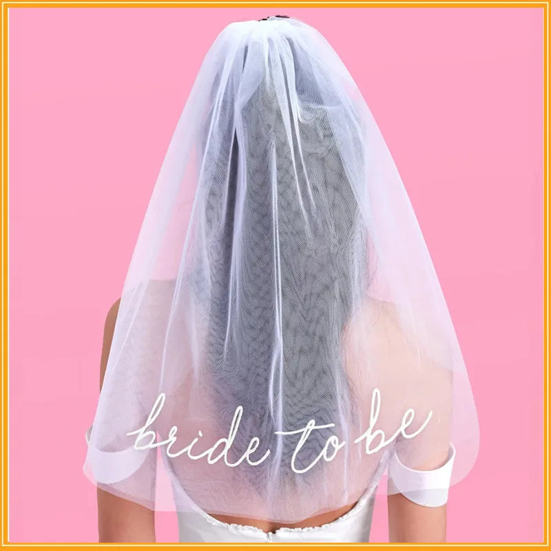 Bride To Be Bridal Party Accessories – Sash, Veil, Pearl Headband & Bridal Slides