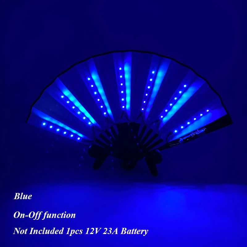 LED Folding Fan | Glow Hand Fan for Rave, Party & Stage Performance