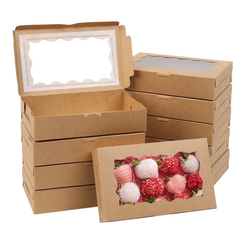 Kraft Window Gift Boxes — Candy, Cookie & Bakery Packaging (5, 10 or 20 Pack)