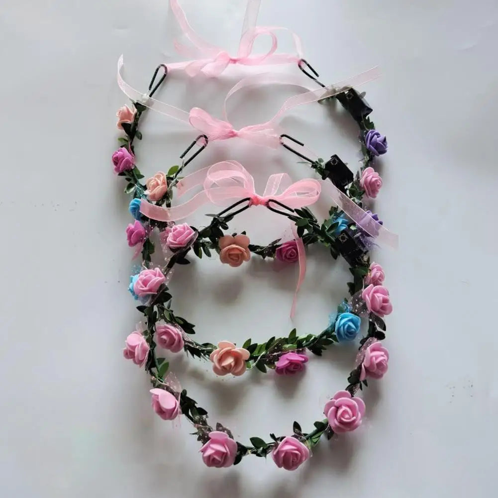 LED Light Flower Crown Headband