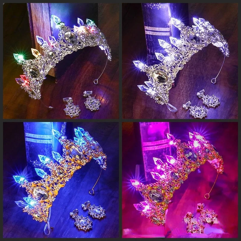 Glow Bride Crown Tiara with LED Lights