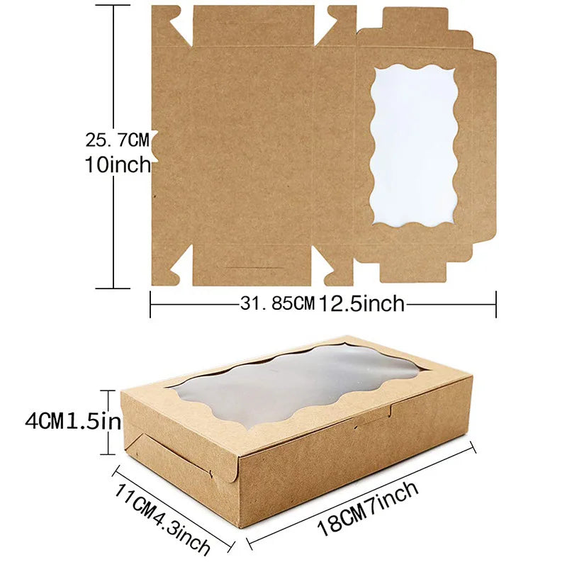 Kraft Paper Candy Favour Boxes — Window Design (10 or 20 Pack)