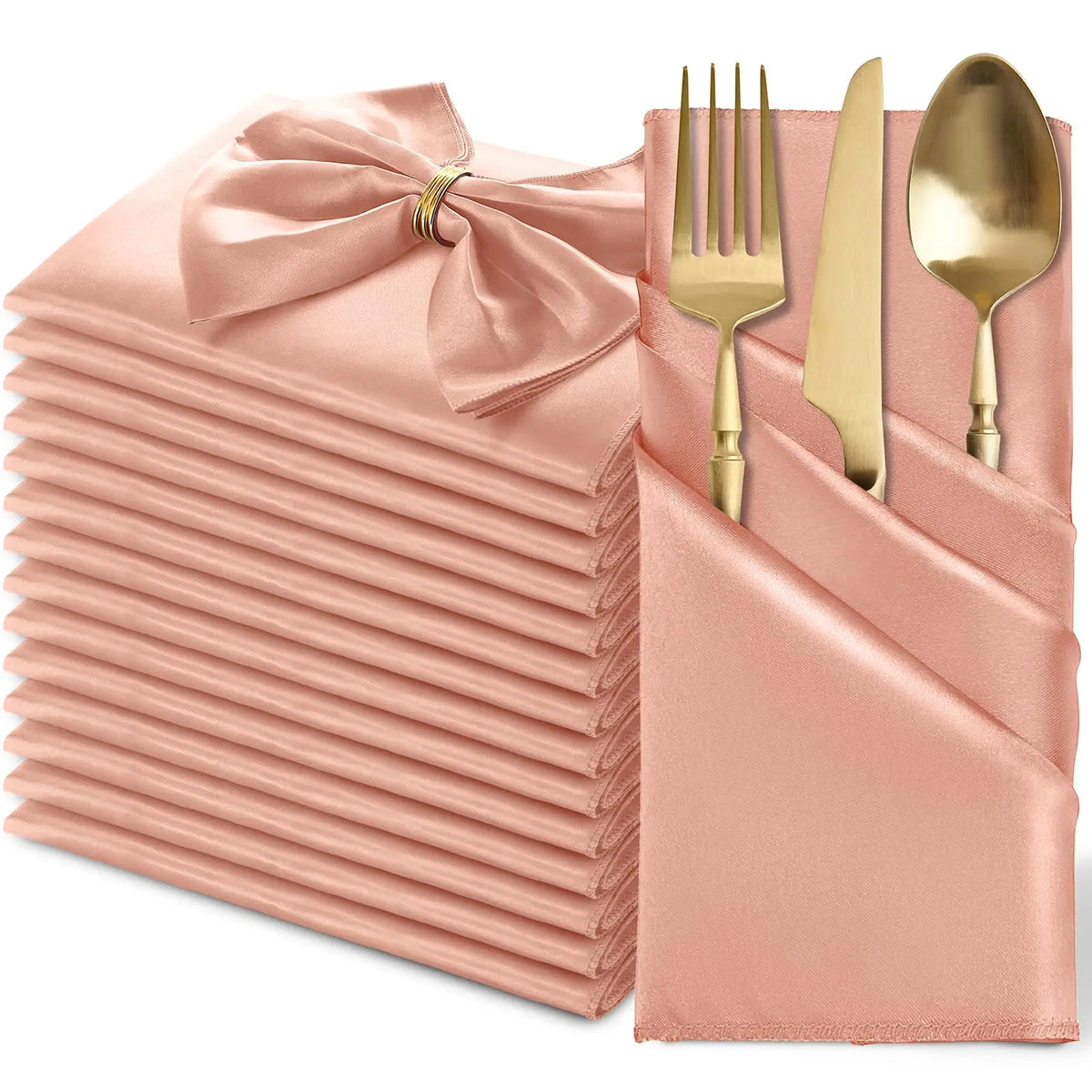Satin Dinner Napkins 30x30cm — Wedding and Party Table Decoration (Pack of 24)