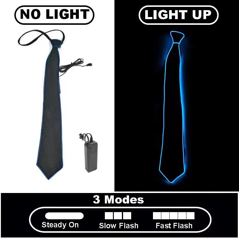 LED Light Up Necktie | Flashing Glow Tie for Party, Festival & Events