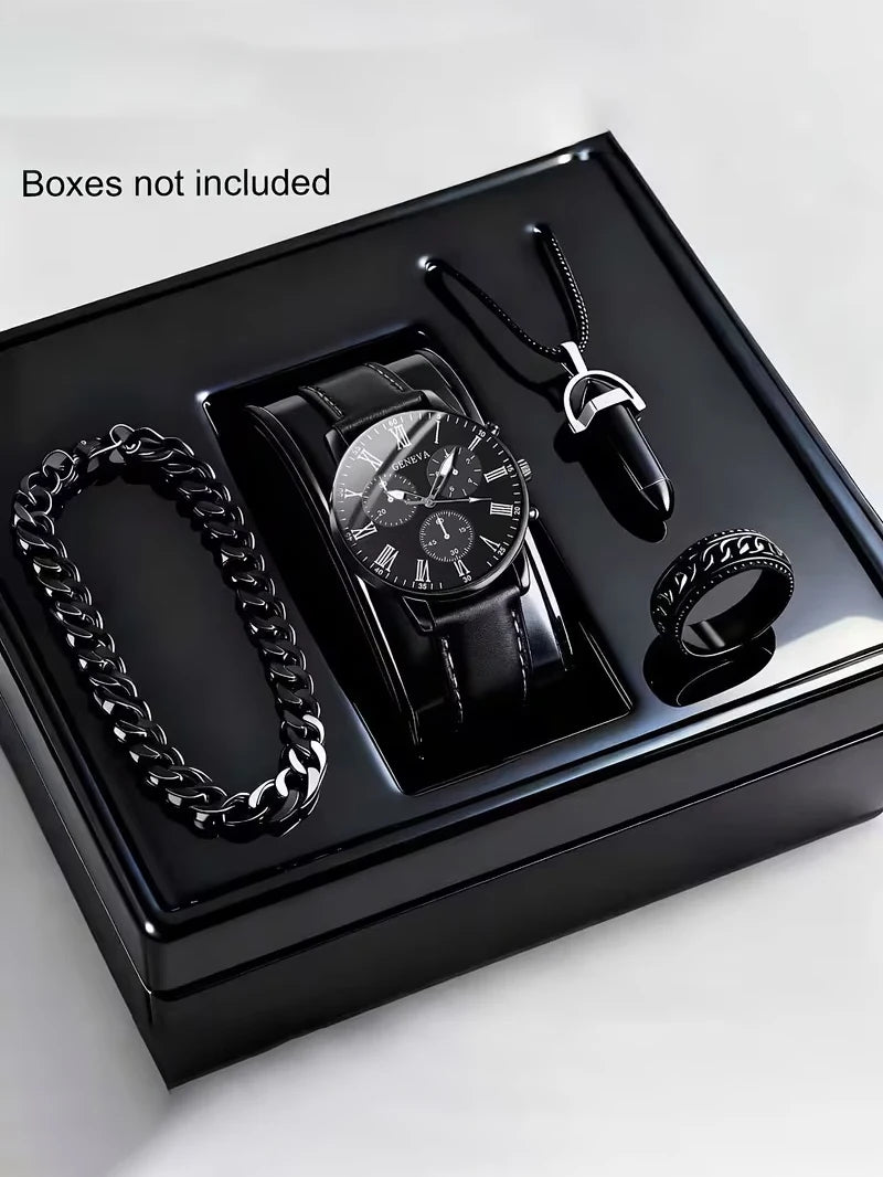 Men's Luxury Gift Box Set — Watch, Wallet & Accessories