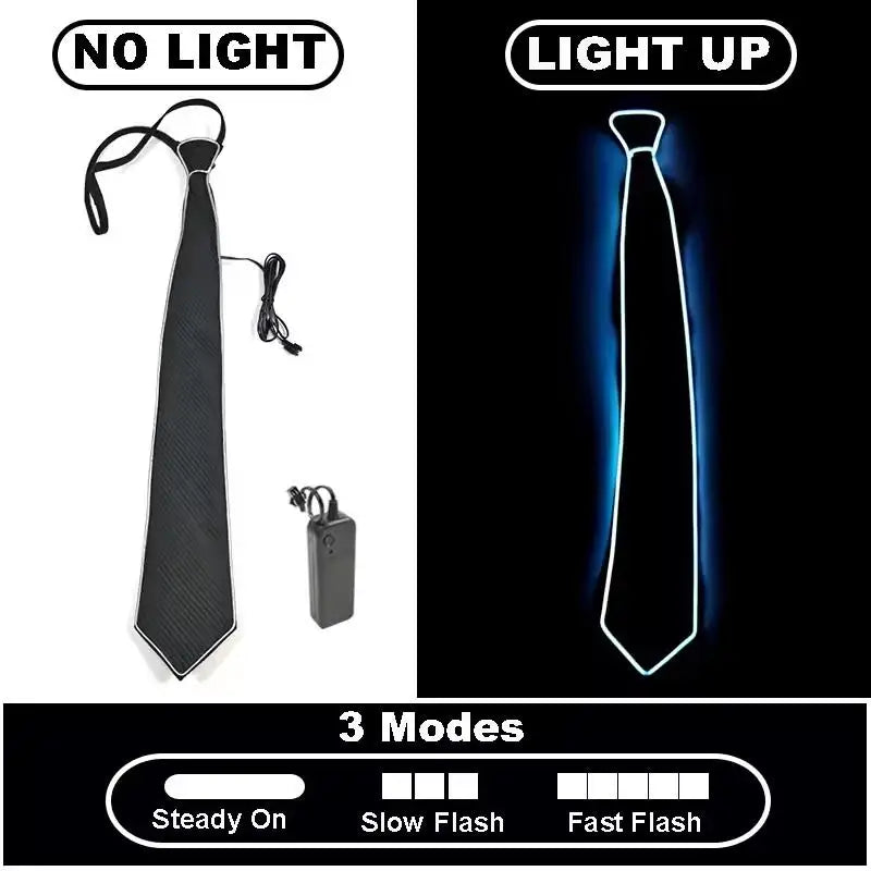 LED Light Up Necktie | Flashing Glow Tie for Party, Festival & Events