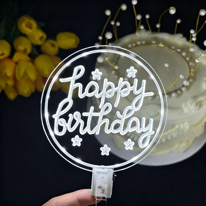 LED Happy Birthday Cake Topper | Light Up Party Decoration