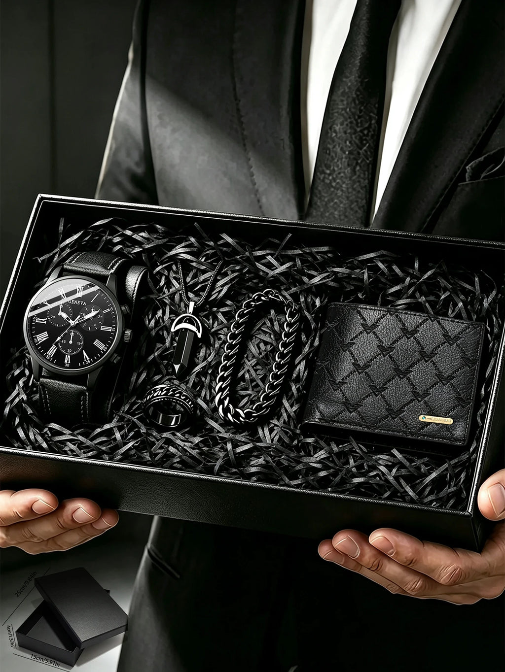 Men's Luxury Gift Box Set — Watch, Wallet & Accessories