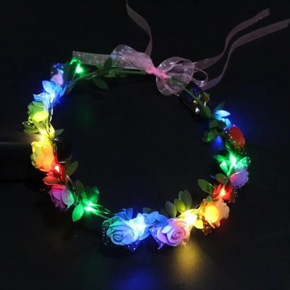 LED Light Flower Crown Headband