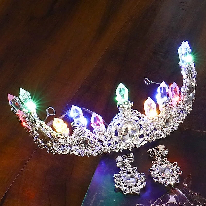 Glow Bride Crown Tiara with LED Lights