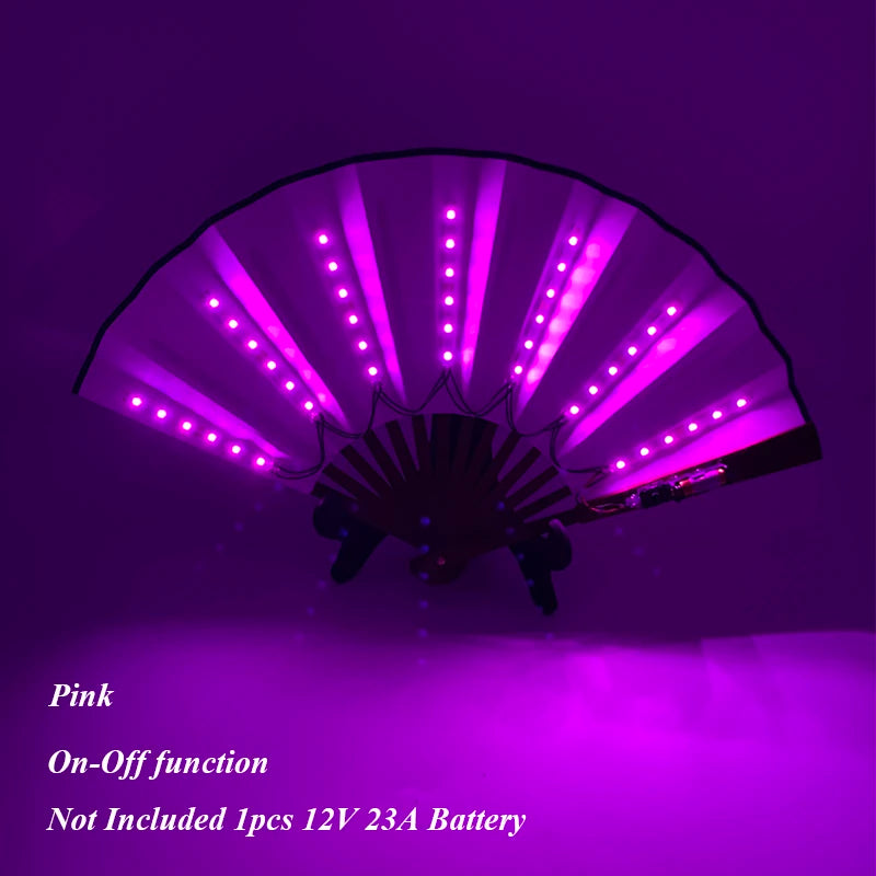 LED Folding Fan | Glow Hand Fan for Rave, Party & Stage Performance