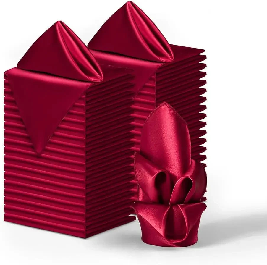 Satin Dinner Napkins 30x30cm — Wedding and Party Table Decoration (Pack of 24)