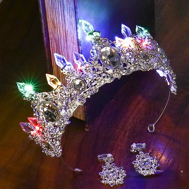 Glow Bride Crown Tiara with LED Lights