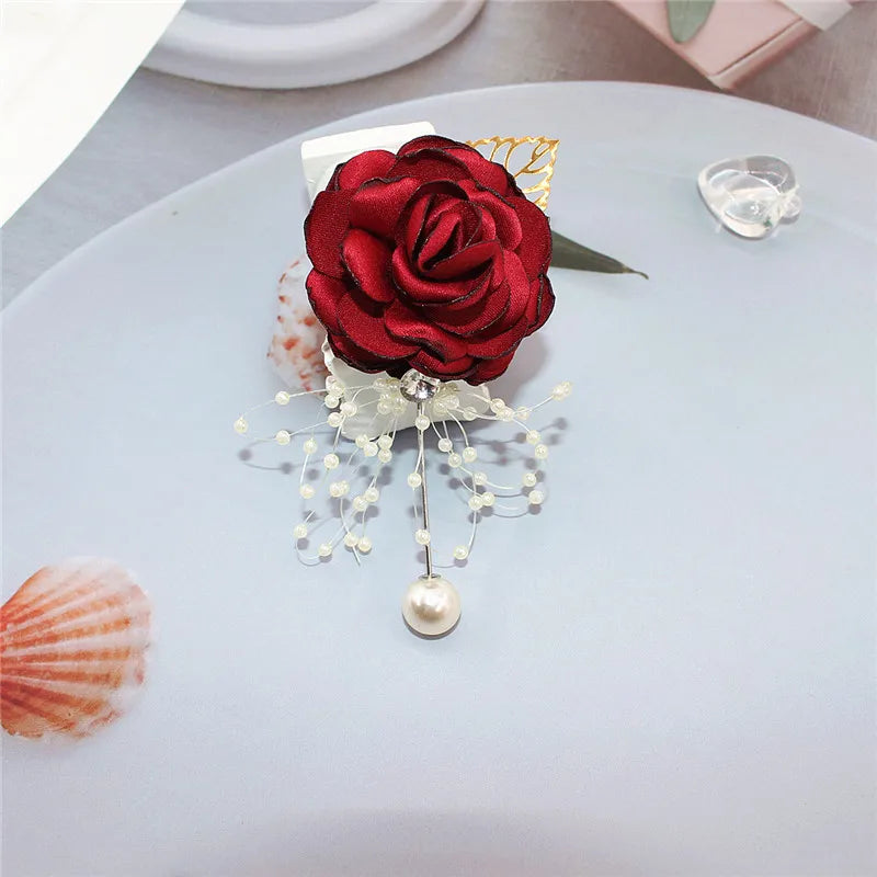 Bridesmaid Wrist Flower Corsage Bracelet