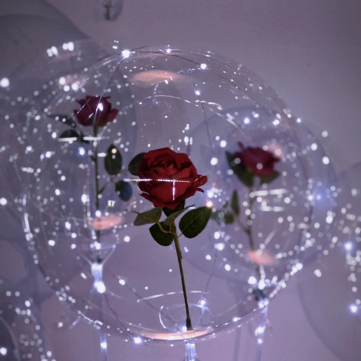 LED Rose Bouquet with Light-Up Balloon | Wedding & Party Decoration