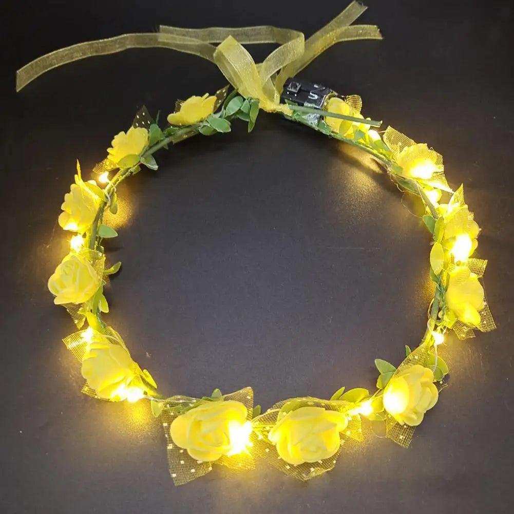 LED Light Flower Crown Headband