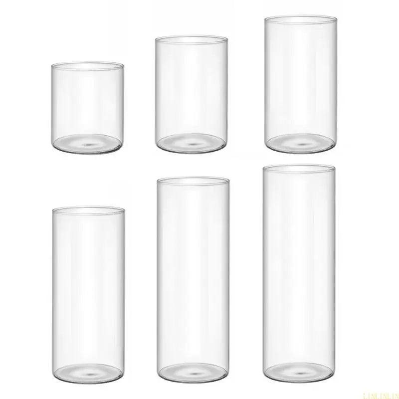 Clear Glass Cylinder Vases for Centrepieces — Wedding and Party Decoration (8cm to 18cm)
