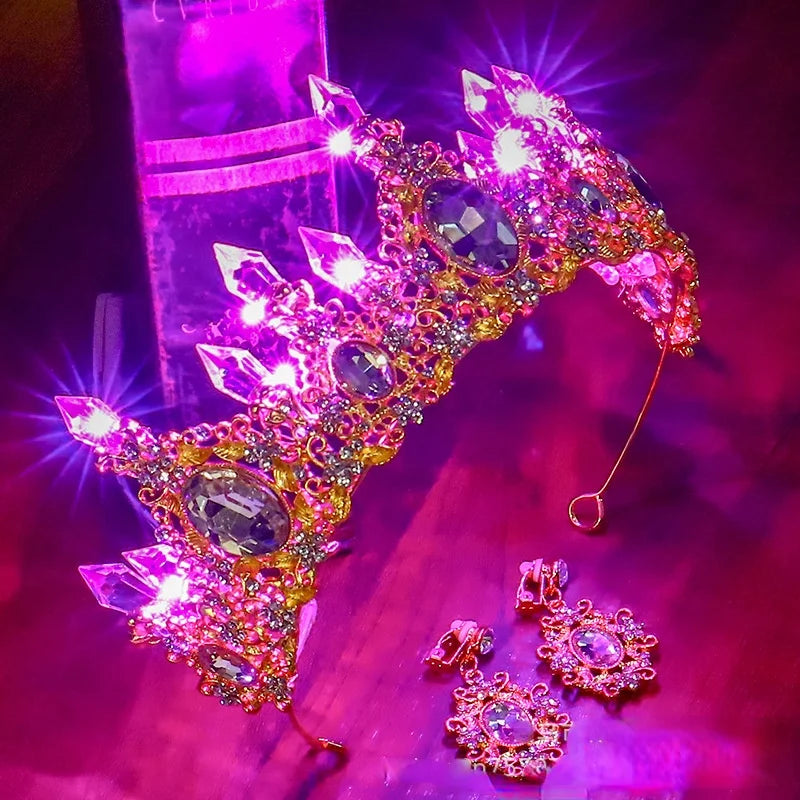 Glow Bride Crown Tiara with LED Lights