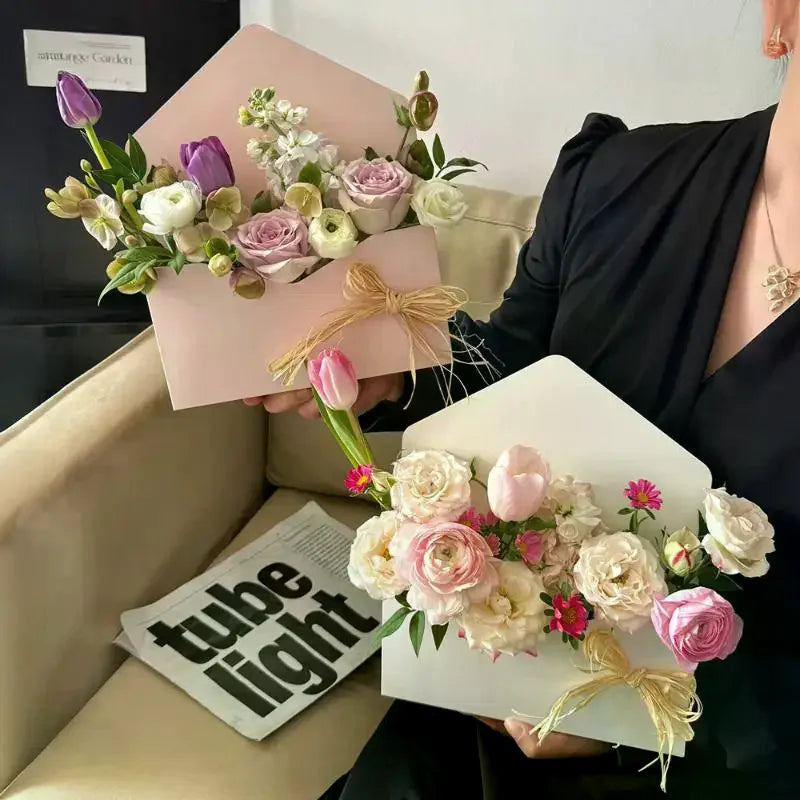 Wedding Envelope Flower Gift Boxes — Set of 5 for Bouquets & Floral Arrangements