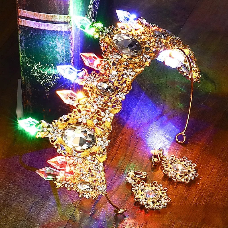 Glow Bride Crown Tiara with LED Lights