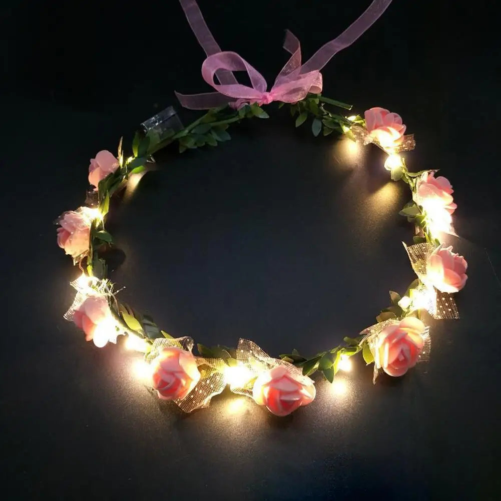 LED Light Flower Crown Headband