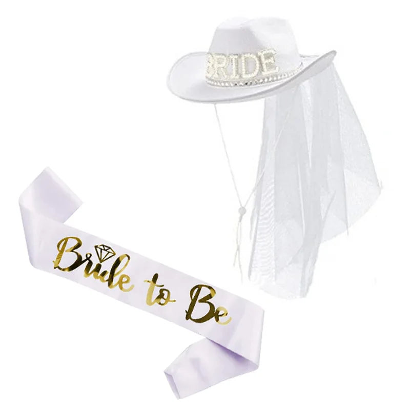 Bride to Be Satin Sash and Hat Set