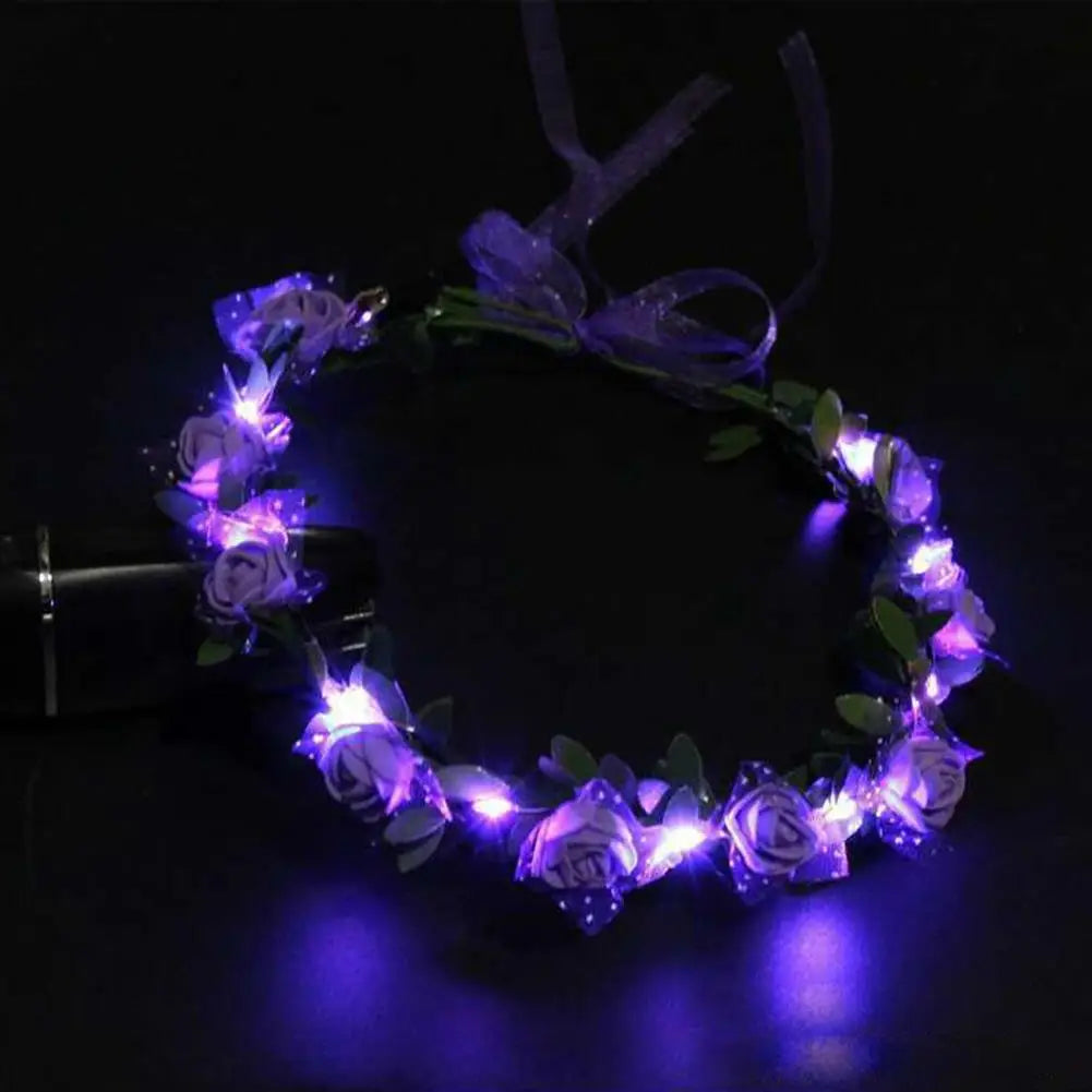 LED Light Flower Crown Headband