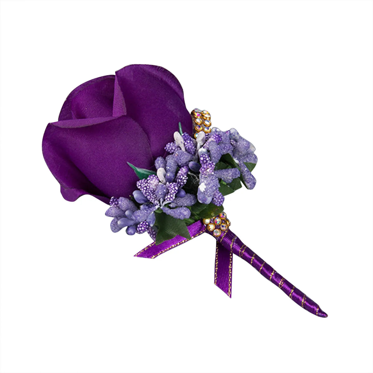 Wedding Boutonniere & Wrist Corsage – Artificial Silk Rose Buttonhole for Groom & Bridal Party