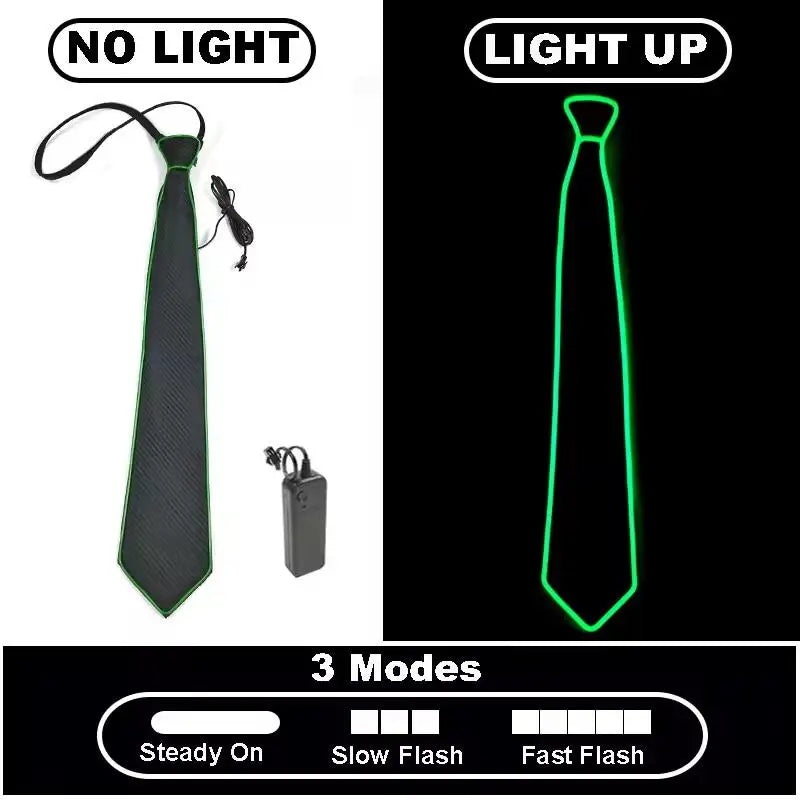 LED Light Up Necktie | Flashing Glow Tie for Party, Festival & Events