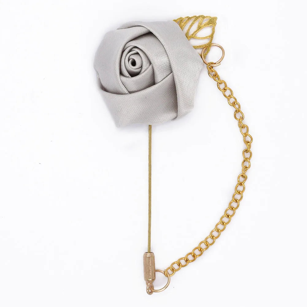 Burgundy Rose Boutonniere & Brooch
