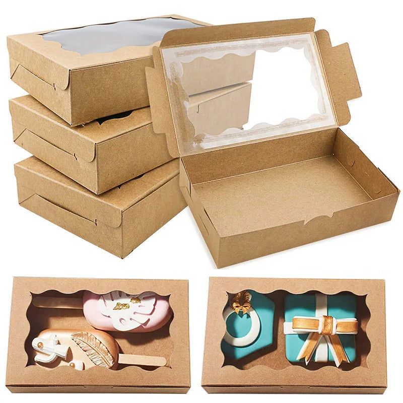 Kraft Paper Candy Favour Boxes — Window Design (10 or 20 Pack)