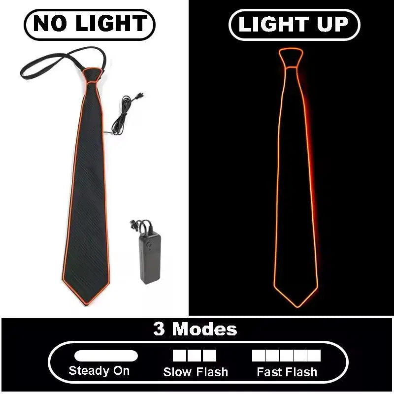 LED Light Up Necktie | Flashing Glow Tie for Party, Festival & Events