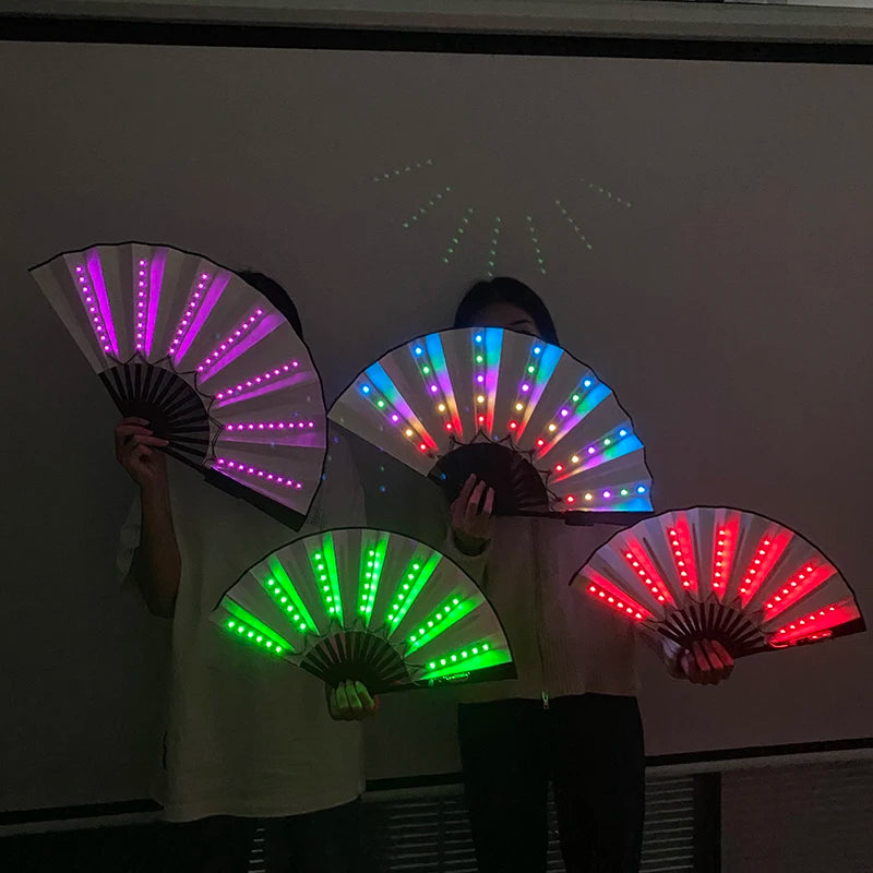 LED Folding Fan | Glow Hand Fan for Rave, Party & Stage Performance