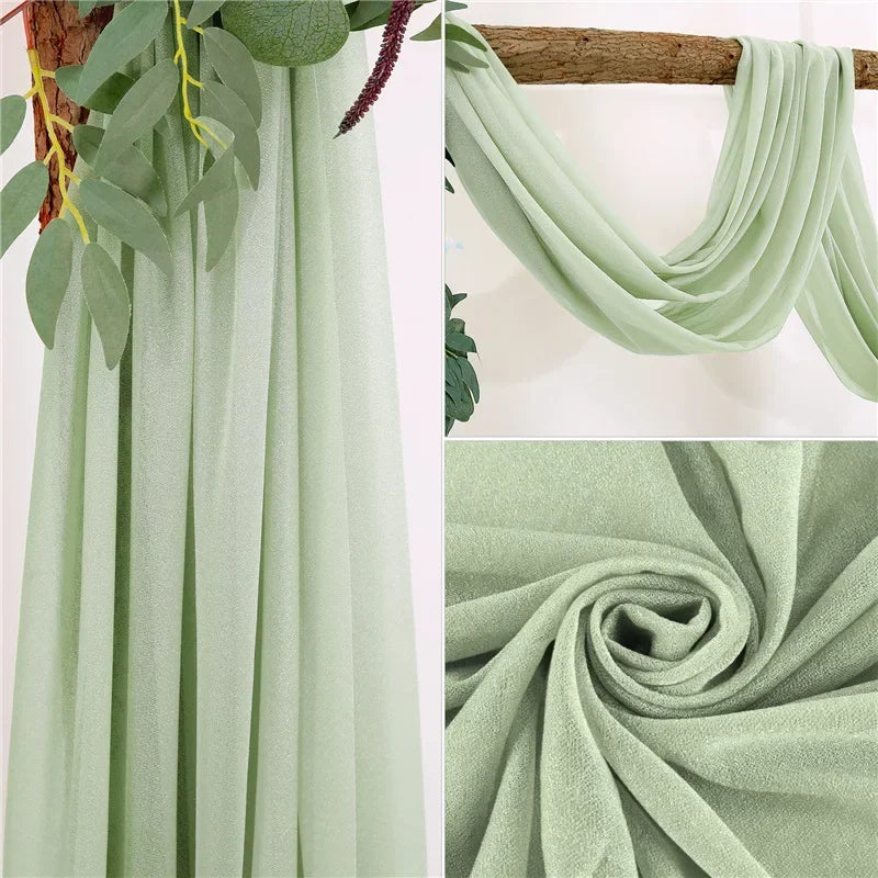 Wedding Ceiling Drape Curtains — Sheer Fabric Backdrop for Wedding and Event Decoration