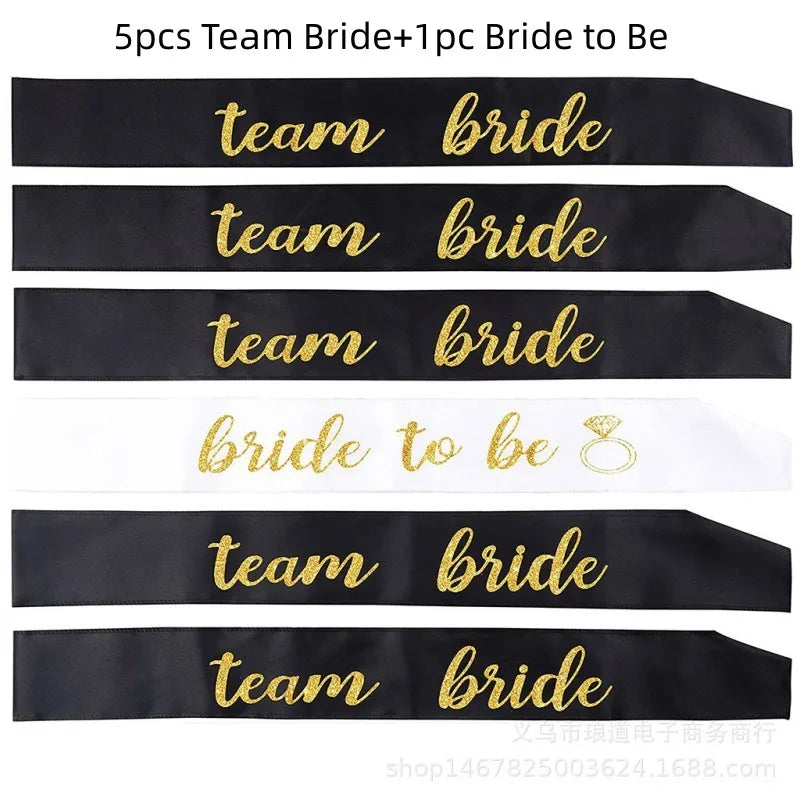 Rose Gold Hen Party Sash Set – Bride To Be & Team Bride Sashes