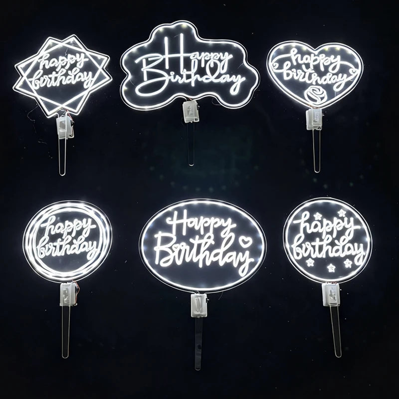 LED Happy Birthday Cake Topper | Light Up Party Decoration