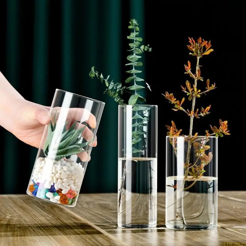 Clear Glass Cylinder Vases for Centrepieces — Wedding and Party Decoration (8cm to 18cm)