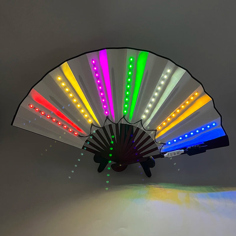 LED Folding Fan | Glow Hand Fan for Rave, Party & Stage Performance